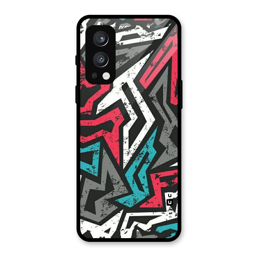 Rugged Strike Abstract Glass Back Case for OnePlus Nord 2 5G
