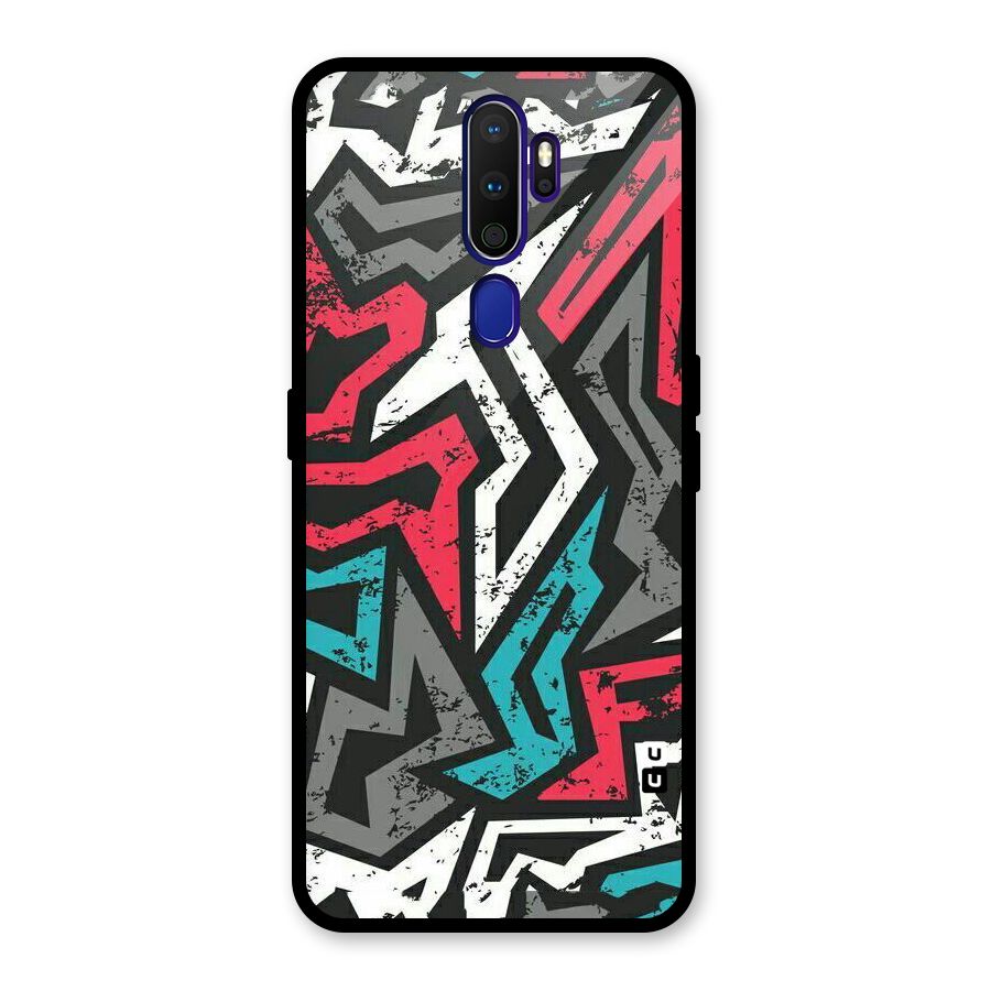 Rugged Strike Abstract Glass Back Case for Oppo A9 (2020)