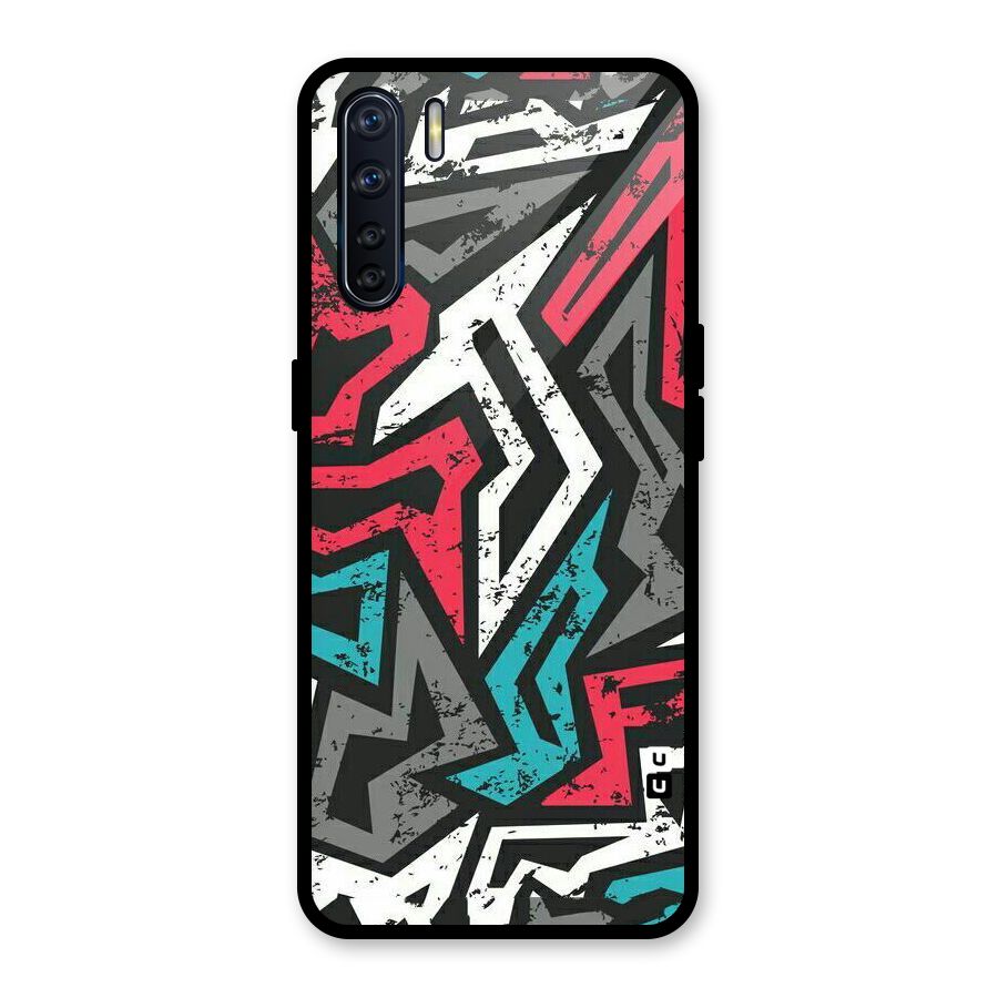 Rugged Strike Abstract Glass Back Case for Oppo F15