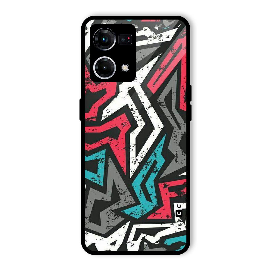 Rugged Strike Abstract Glass Back Case for Oppo F21 Pro 4G
