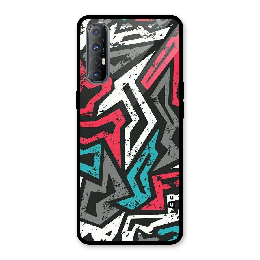 Rugged Strike Abstract Glass Back Case for Oppo Reno3 Pro
