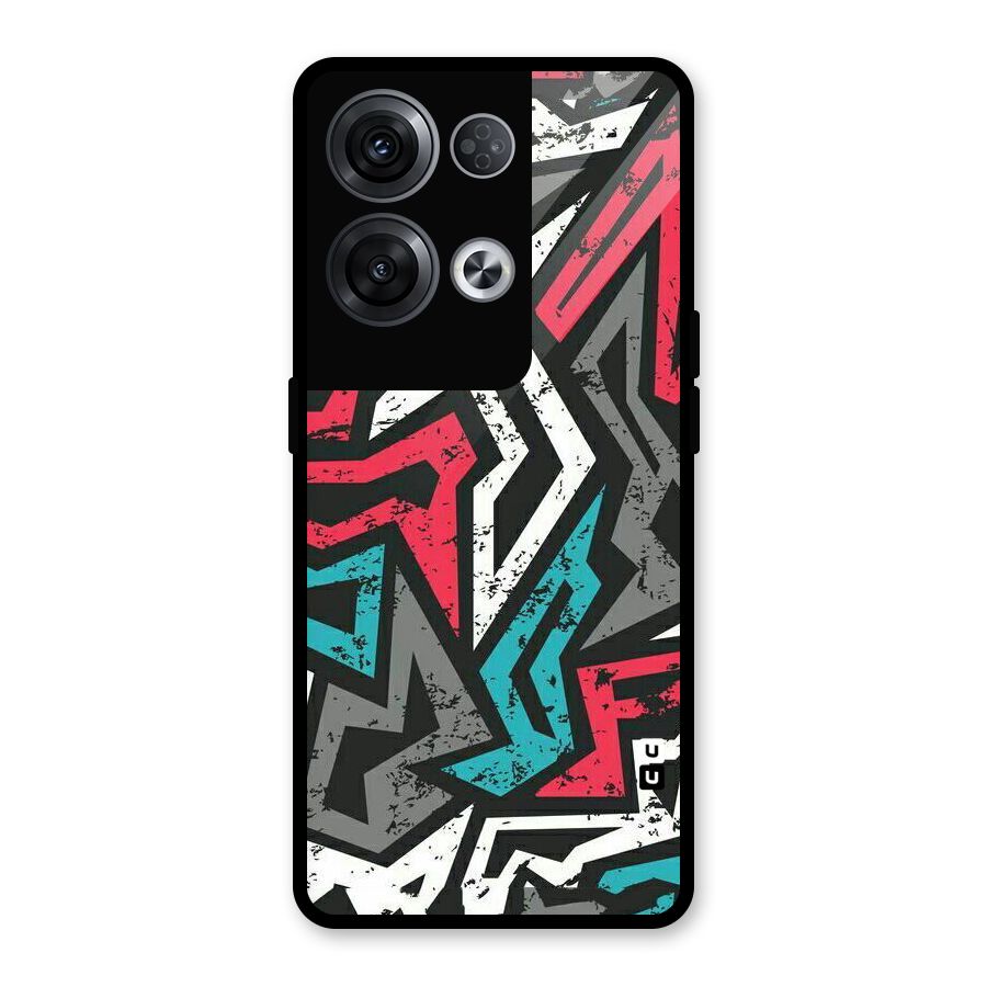 Rugged Strike Abstract Glass Back Case for Oppo Reno8 Pro 5G
