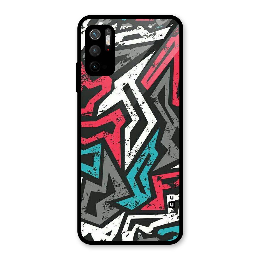 Rugged Strike Abstract Glass Back Case for Poco M3 Pro 5G