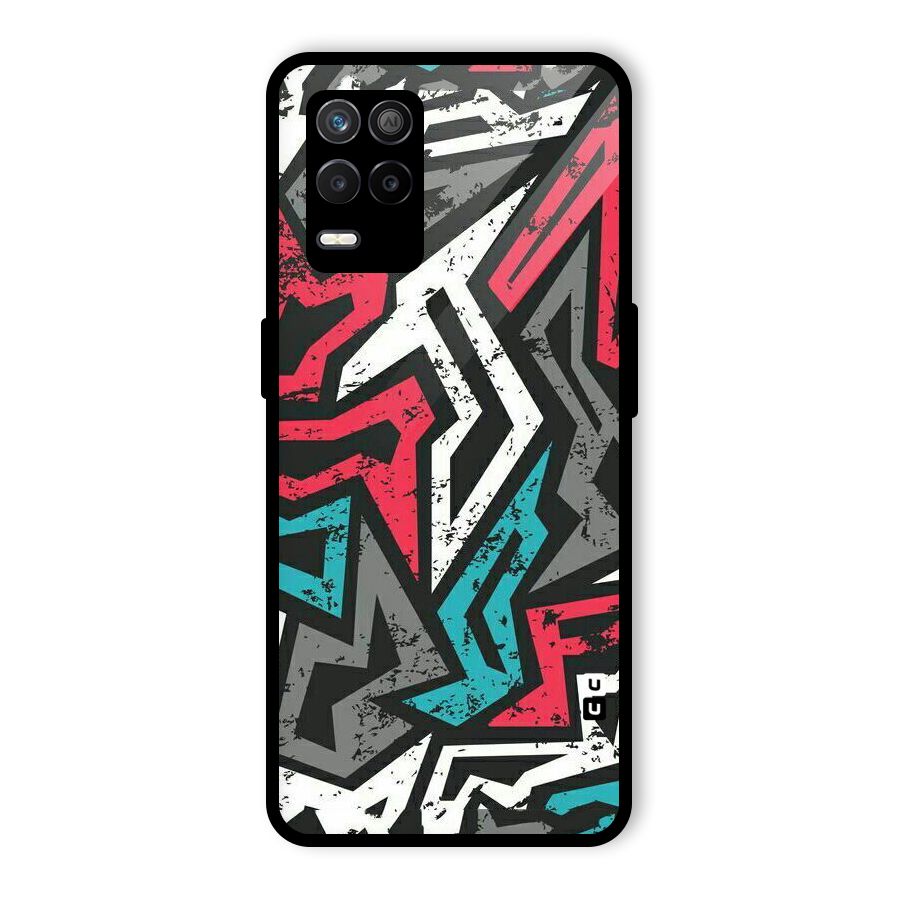 Rugged Strike Abstract Glass Back Case for Realme 8 5G