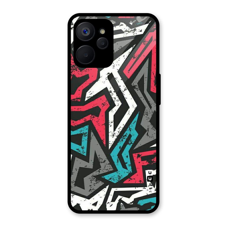 Rugged Strike Abstract Glass Back Case for Realme 9i 5G