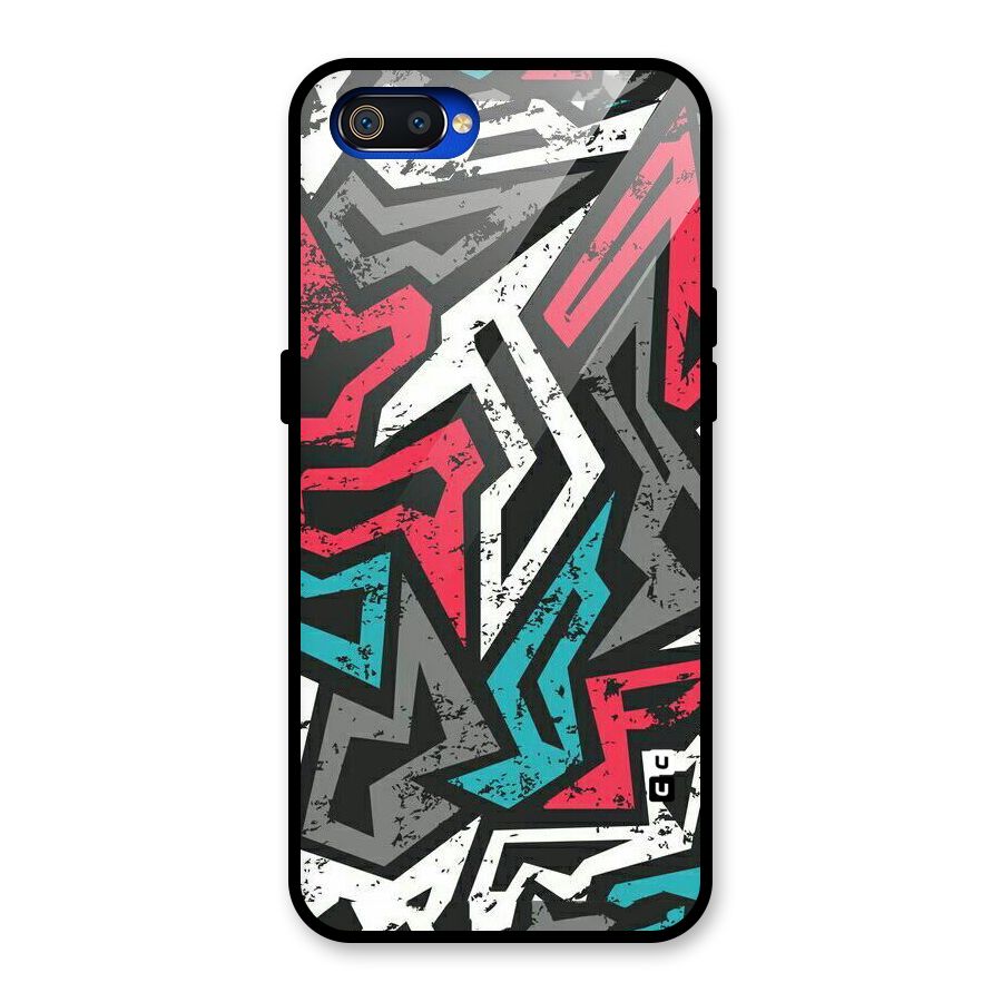 Rugged Strike Abstract Glass Back Case for Realme C2