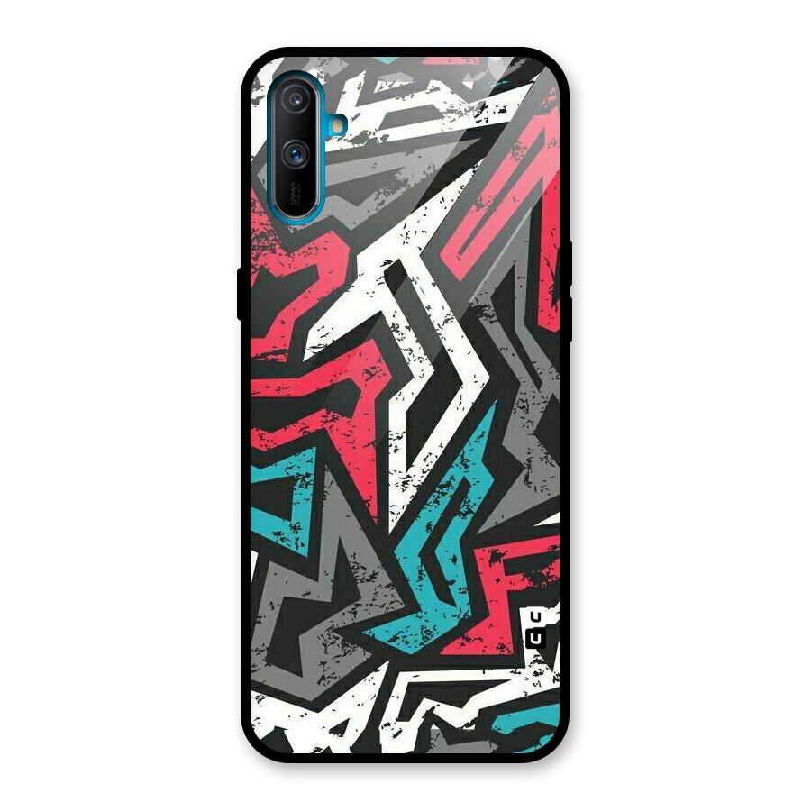 Rugged Strike Abstract Glass Back Case for Realme C3