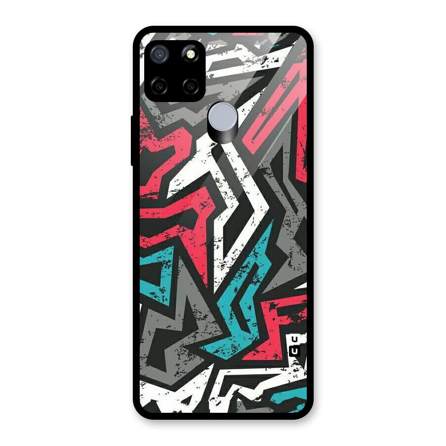 Rugged Strike Abstract Glass Back Case for Realme Narzo 20