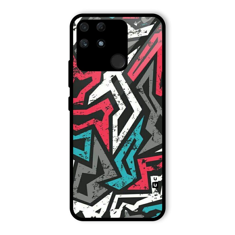 Rugged Strike Abstract Glass Back Case for Realme Narzo 50A