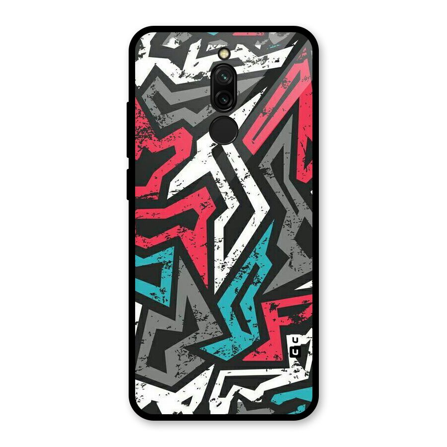 Rugged Strike Abstract Glass Back Case for Redmi 8