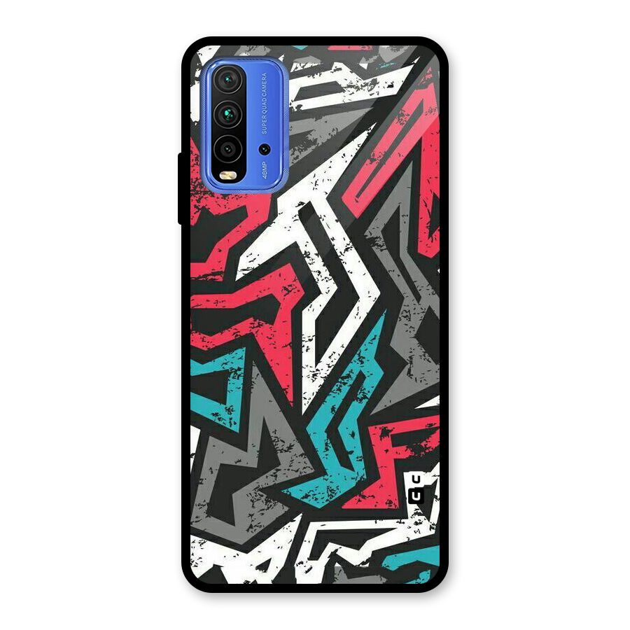 Rugged Strike Abstract Glass Back Case for Redmi 9 Power