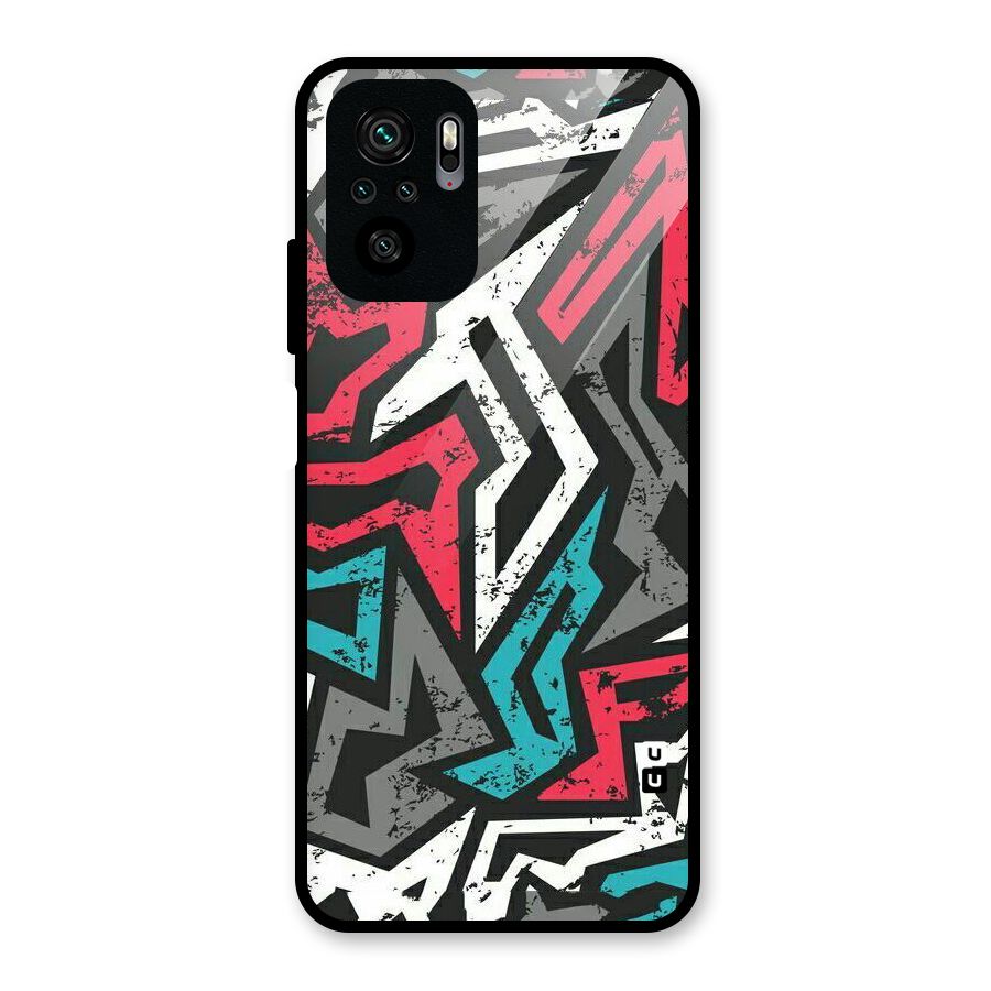 Rugged Strike Abstract Glass Back Case for Redmi Note 10S