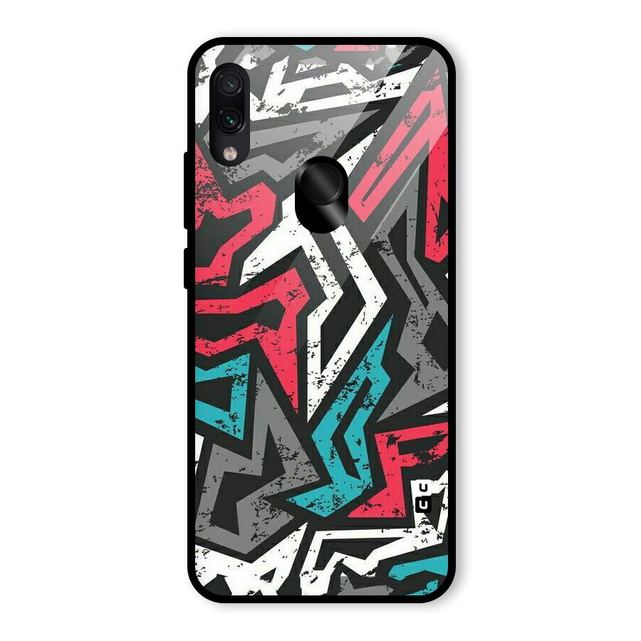 Rugged Strike Abstract Glass Back Case for Redmi Note 7 Pro