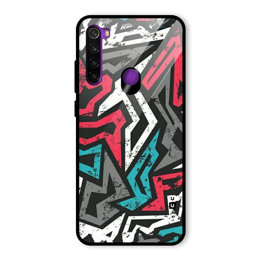Rugged Strike Abstract Glass Back Case for Redmi Note 8