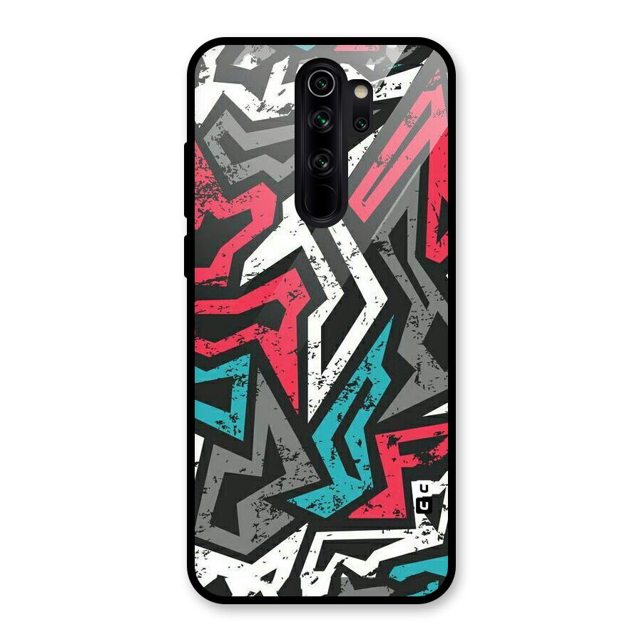Rugged Strike Abstract Glass Back Case for Redmi Note 8 Pro