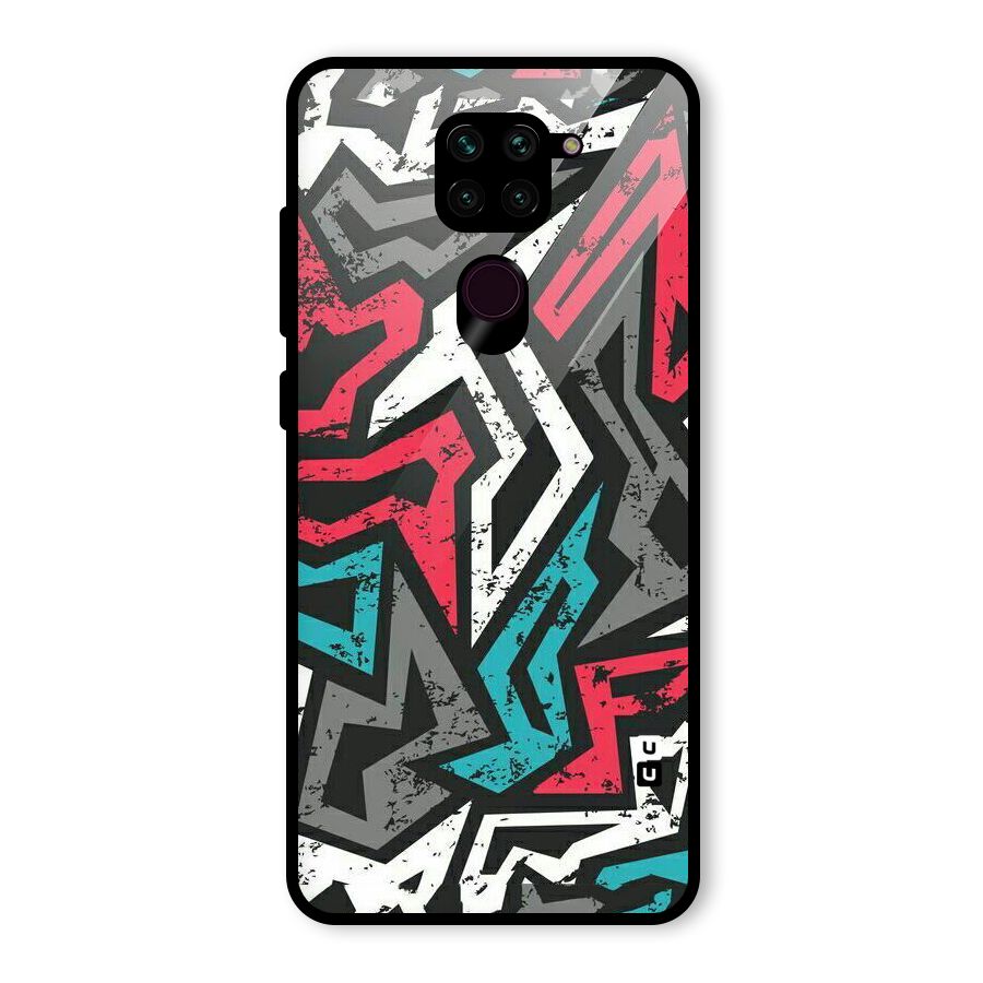 Rugged Strike Abstract Glass Back Case for Redmi Note 9