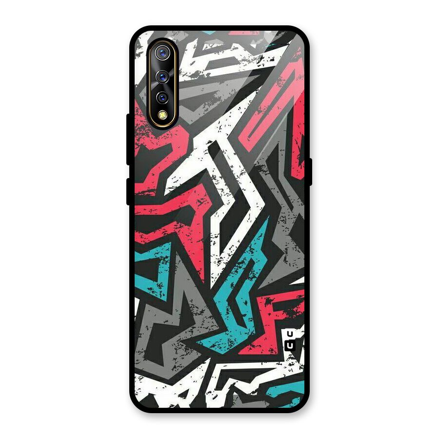 Rugged Strike Abstract Glass Back Case for Vivo S1
