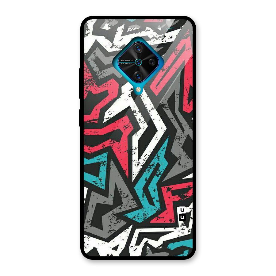 Rugged Strike Abstract Glass Back Case for Vivo S1 Pro