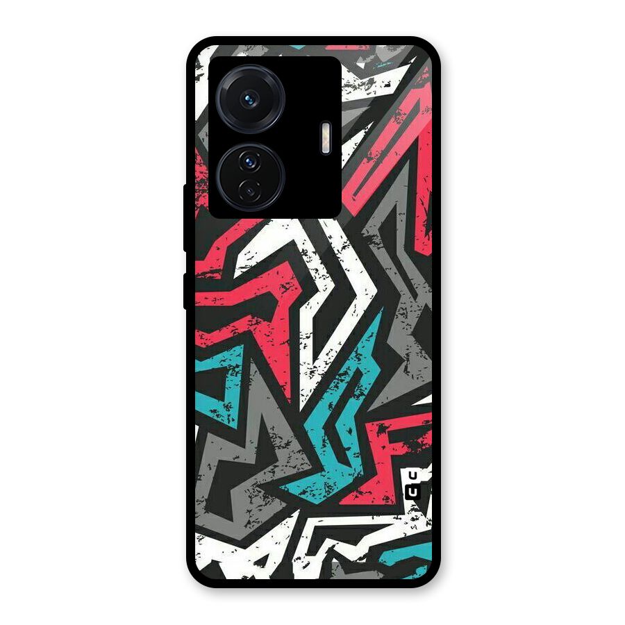 Rugged Strike Abstract Glass Back Case for Vivo T1 Pro