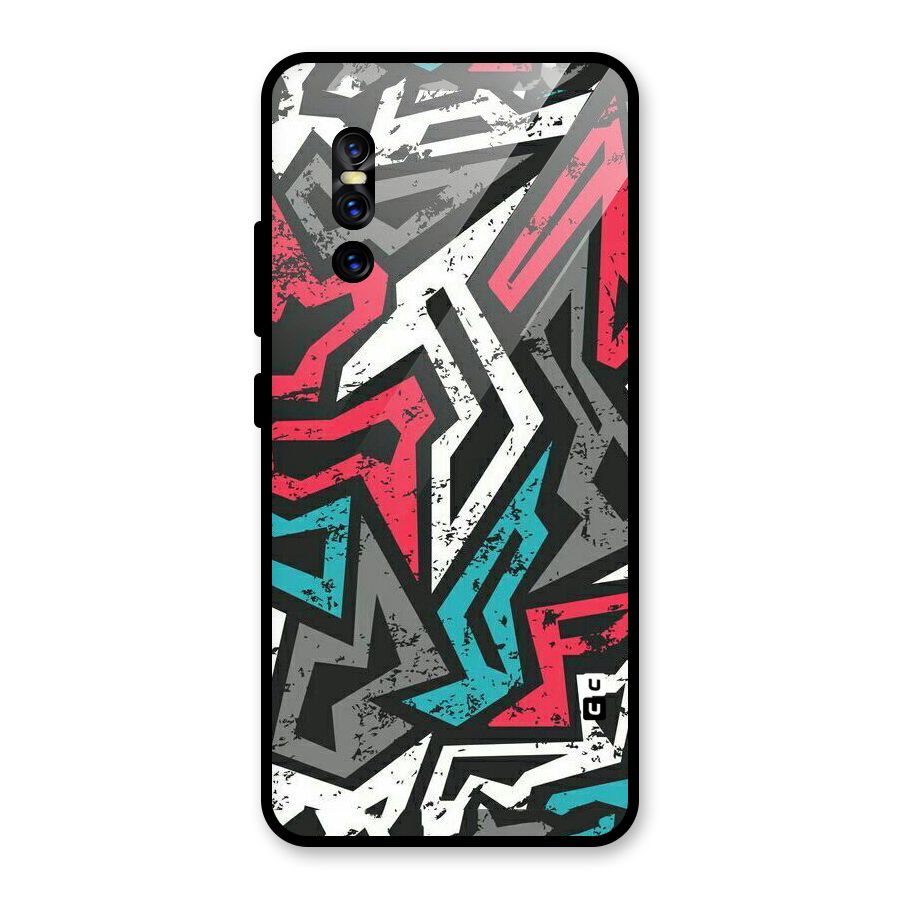 Rugged Strike Abstract Glass Back Case for Vivo V15 Pro