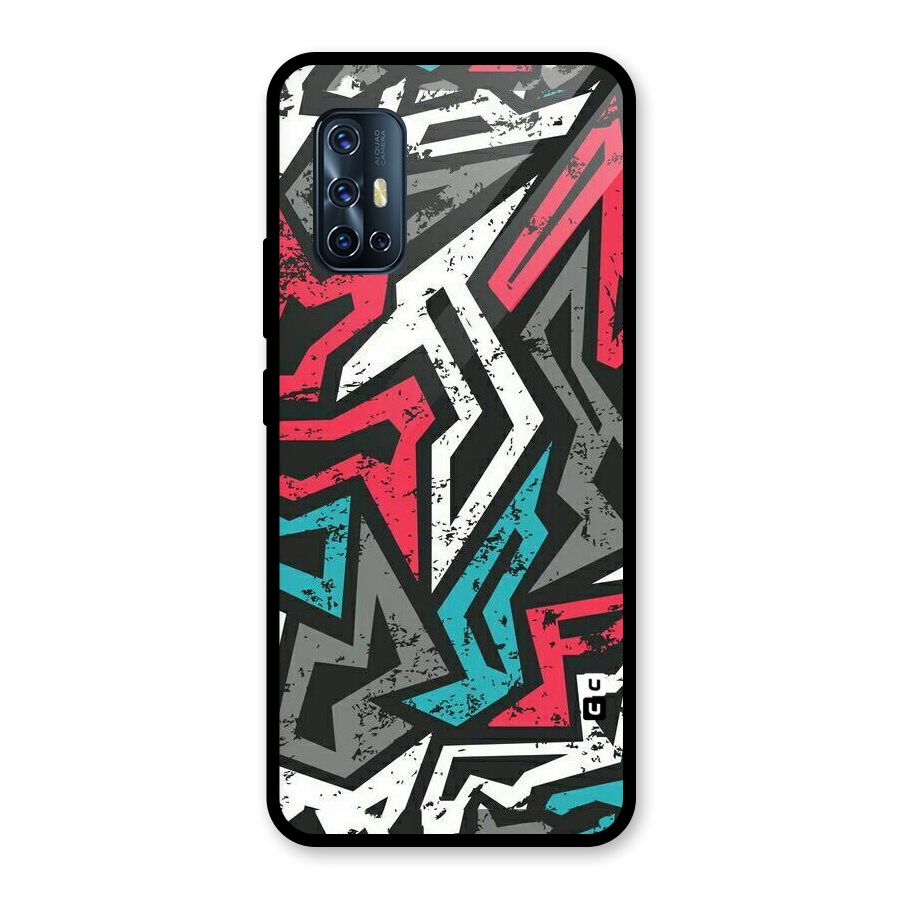 Rugged Strike Abstract Glass Back Case for Vivo V17