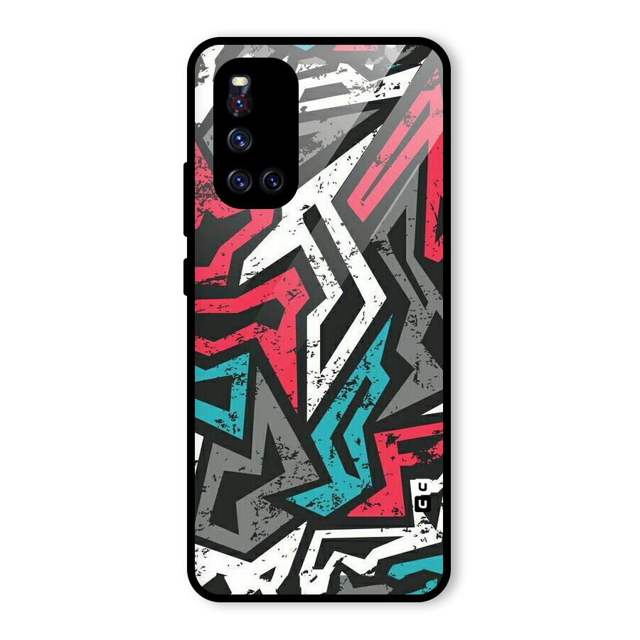 Rugged Strike Abstract Glass Back Case for Vivo V19