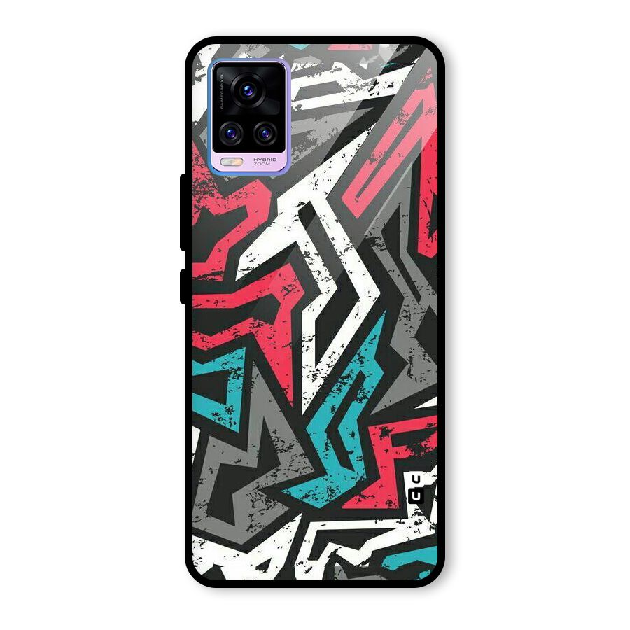 Rugged Strike Abstract Glass Back Case for Vivo V20 Pro