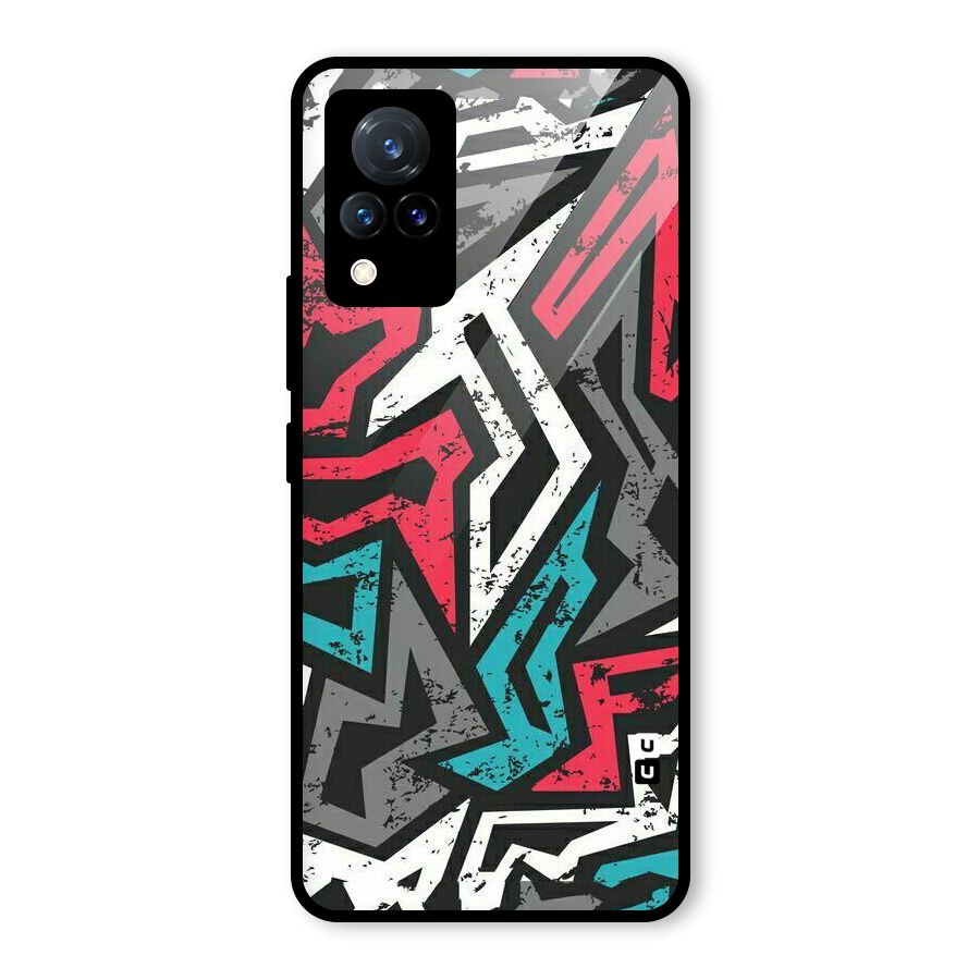 Rugged Strike Abstract Glass Back Case for Vivo V21 5G