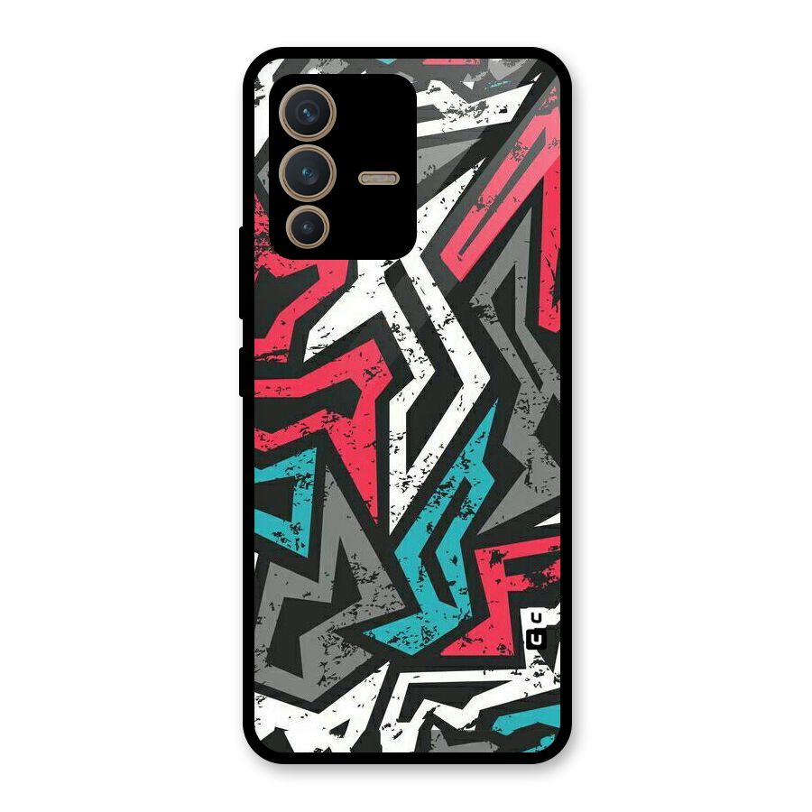 Rugged Strike Abstract Glass Back Case for Vivo V23 5G