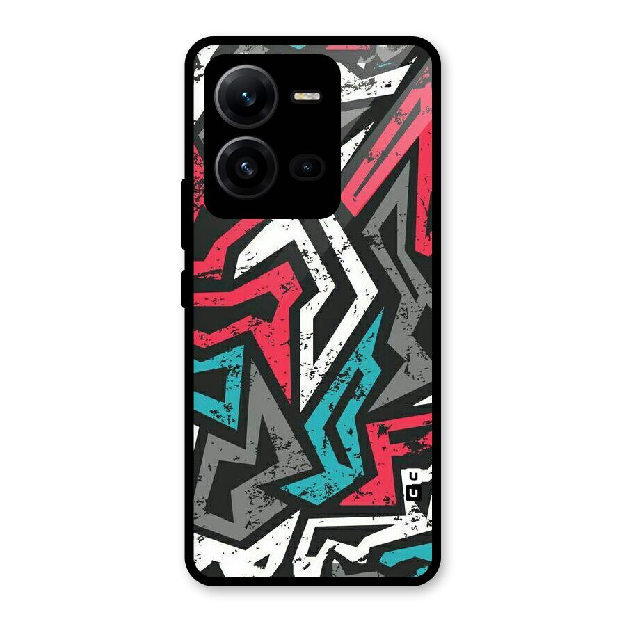 Rugged Strike Abstract Glass Back Case for Vivo V25