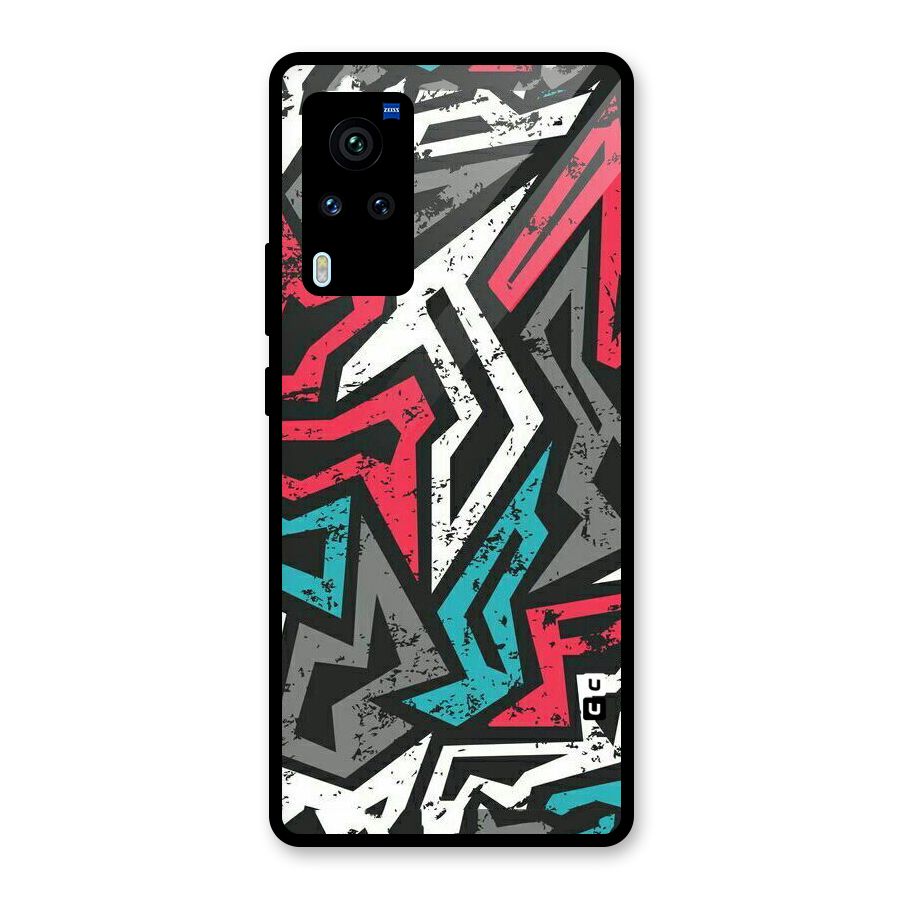 Rugged Strike Abstract Glass Back Case for Vivo X60 Pro