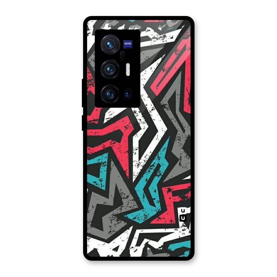 Rugged Strike Abstract Glass Back Case for Vivo X70 Pro Plus