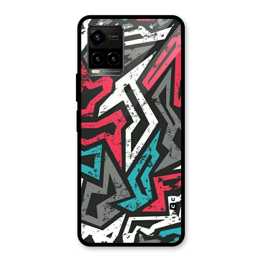 Rugged Strike Abstract Glass Back Case for Vivo Y21T