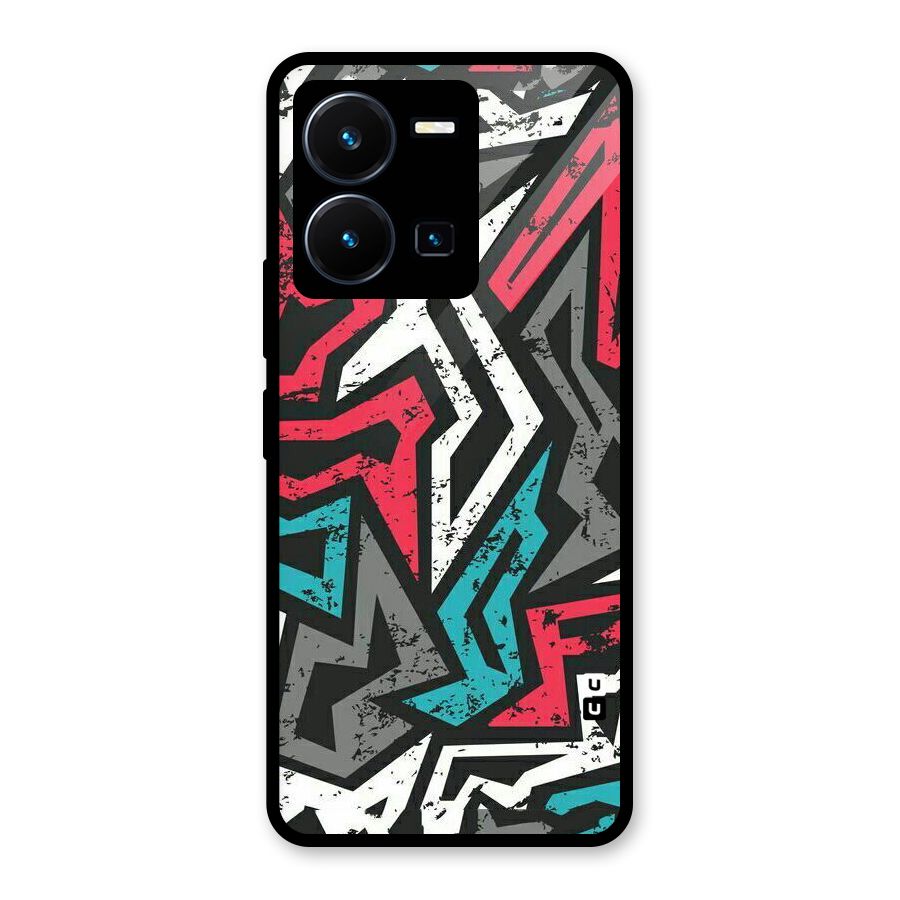 Rugged Strike Abstract Glass Back Case for Vivo Y35