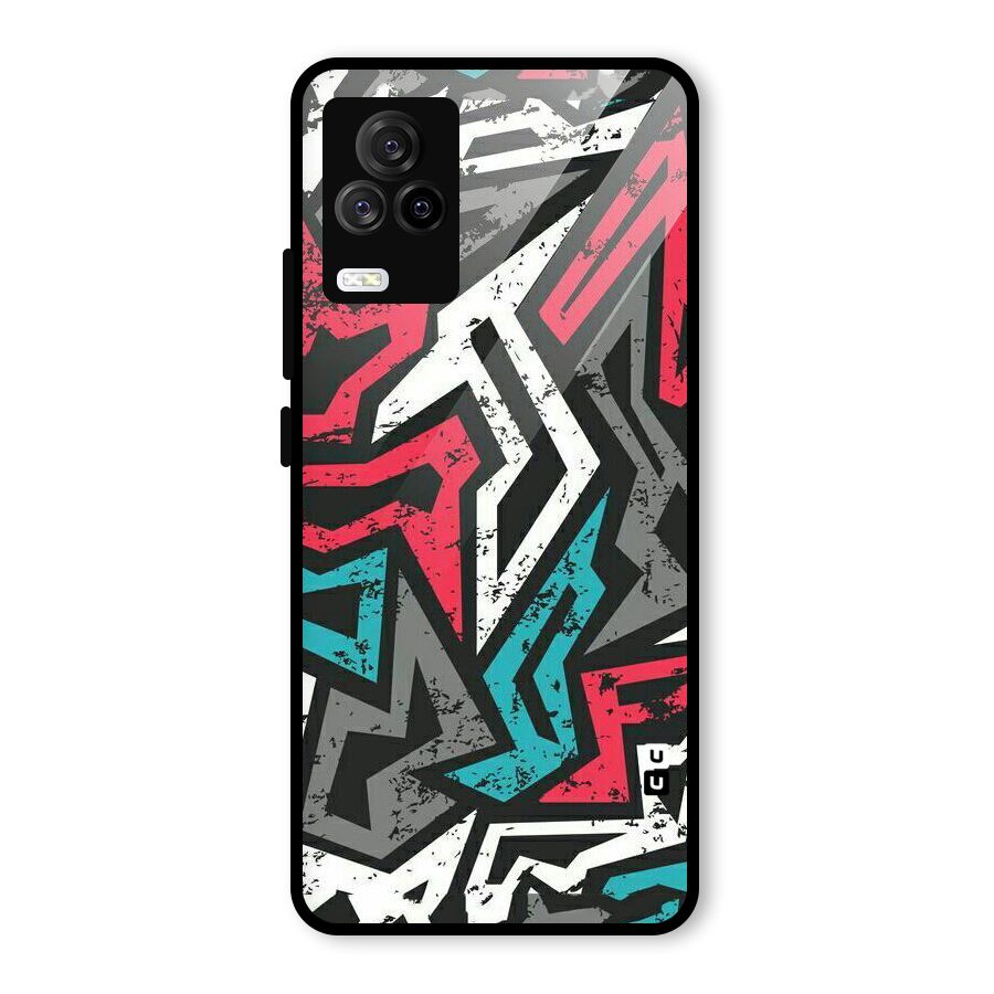 Rugged Strike Abstract Glass Back Case for Vivo iQOO 7 Legend 5G