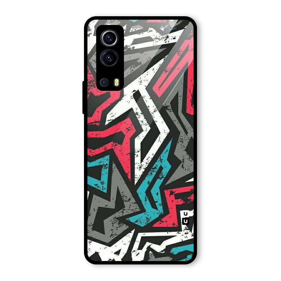 Rugged Strike Abstract Glass Back Case for Vivo iQOO Z3
