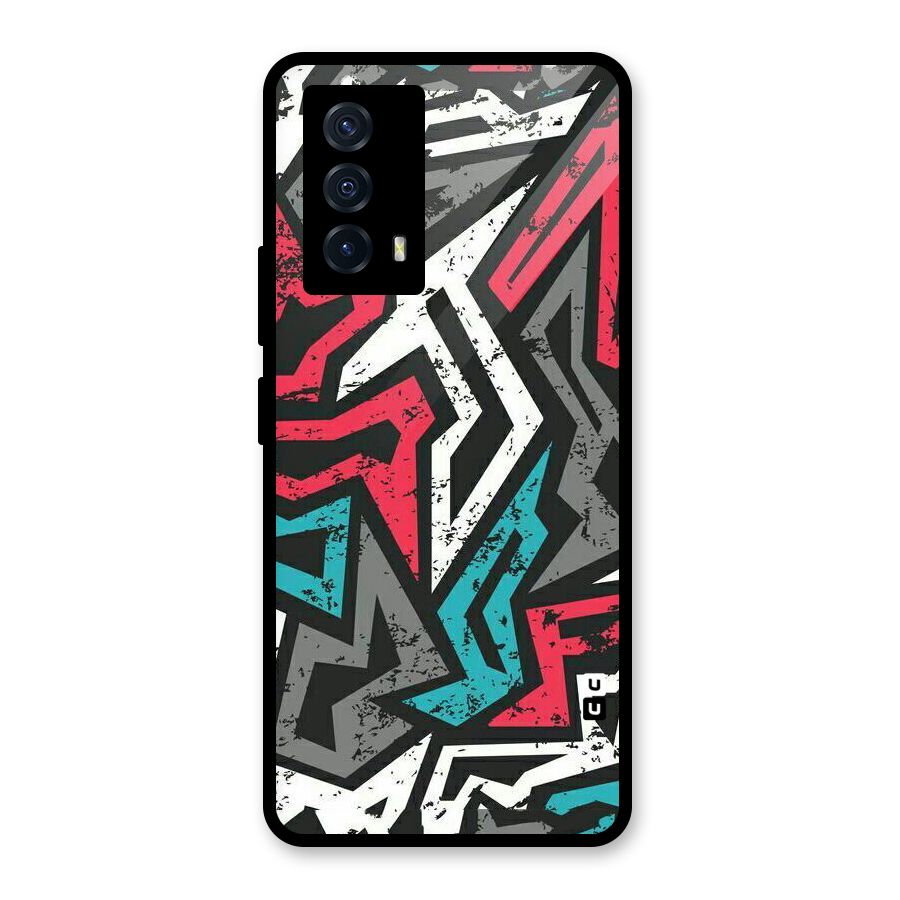 Rugged Strike Abstract Glass Back Case for Vivo iQOO Z5