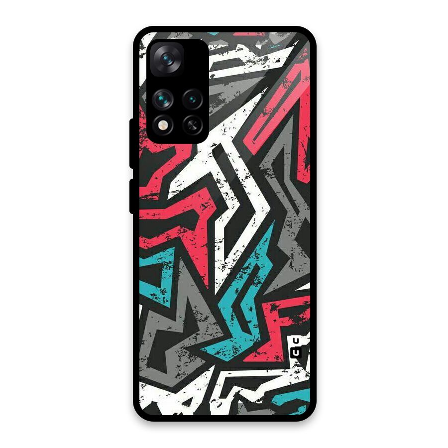 Rugged Strike Abstract Glass Back Case for Xiaomi 11i HyperCharge 5G