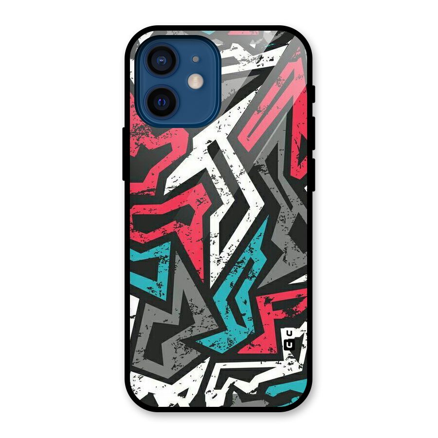 Rugged Strike Abstract Glass Back Case for iPhone 12 Mini