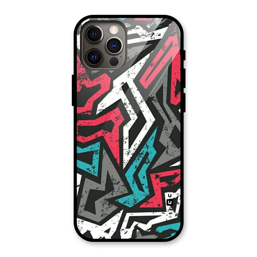 Rugged Strike Abstract Glass Back Case for iPhone 12 Pro