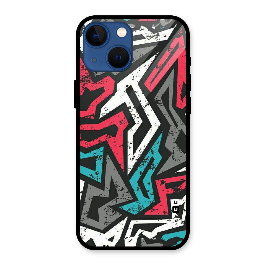 Rugged Strike Abstract Glass Back Case for iPhone 13 Mini