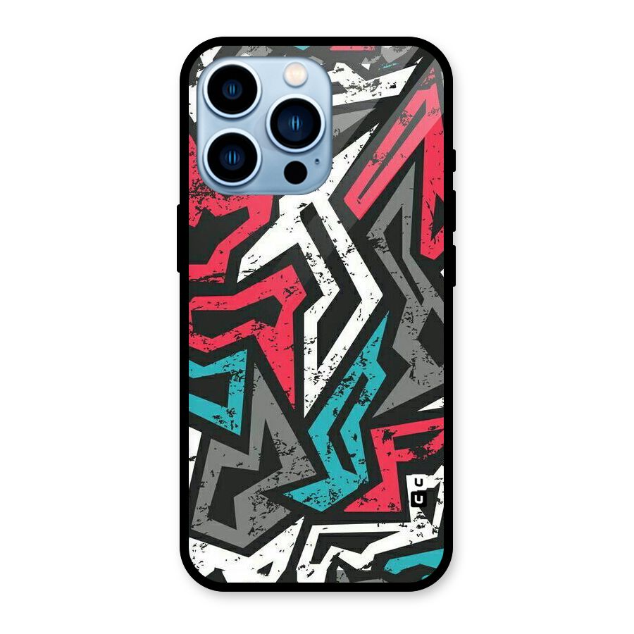 Rugged Strike Abstract Glass Back Case for iPhone 13 Pro