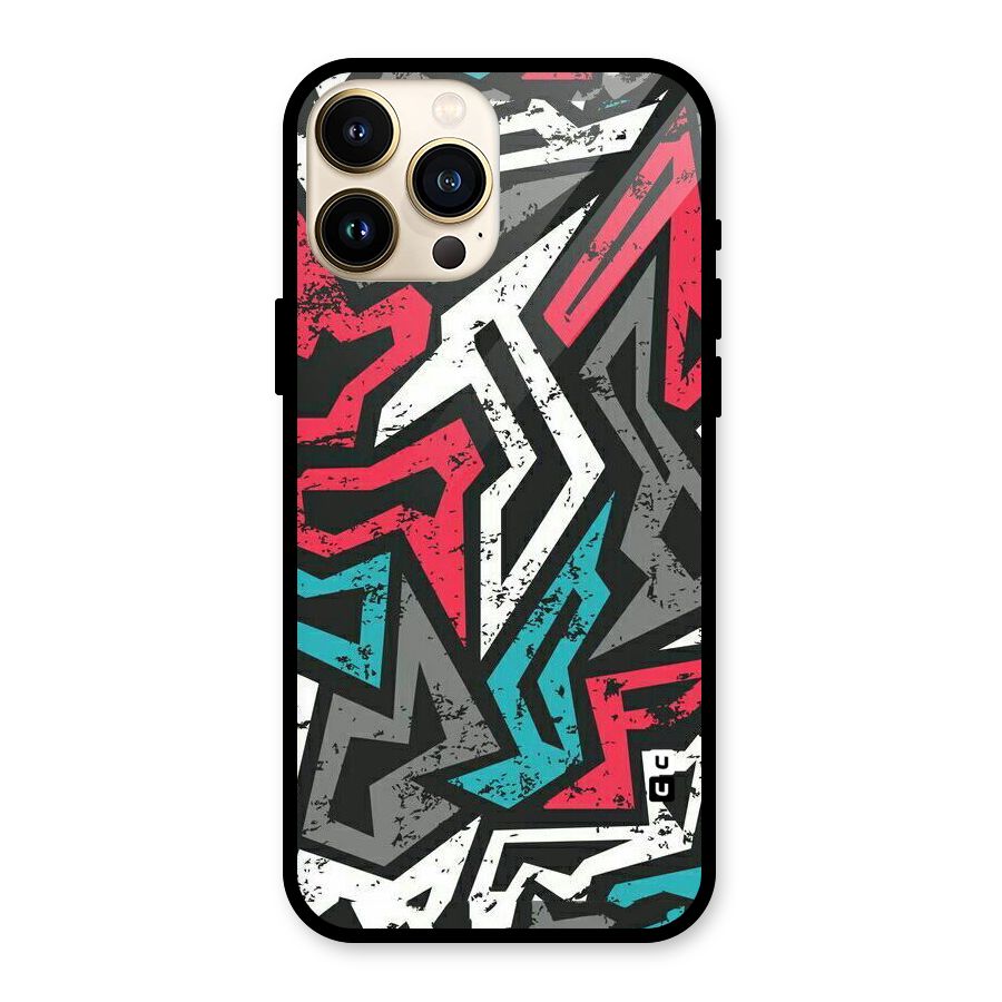 Rugged Strike Abstract Glass Back Case for iPhone 13 Pro Max