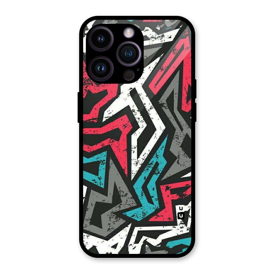 Rugged Strike Abstract Glass Back Case for iPhone 14 Pro Max