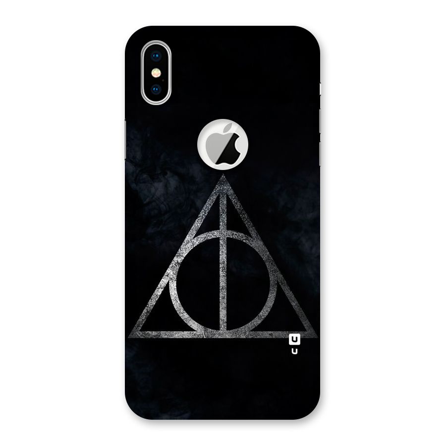 Rugged Triangle Design Back Case for iPhone XS Logo Cut