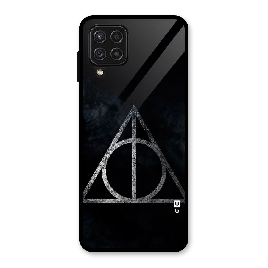 Rugged Triangle Design Glass Back Case for Galaxy A22 4G