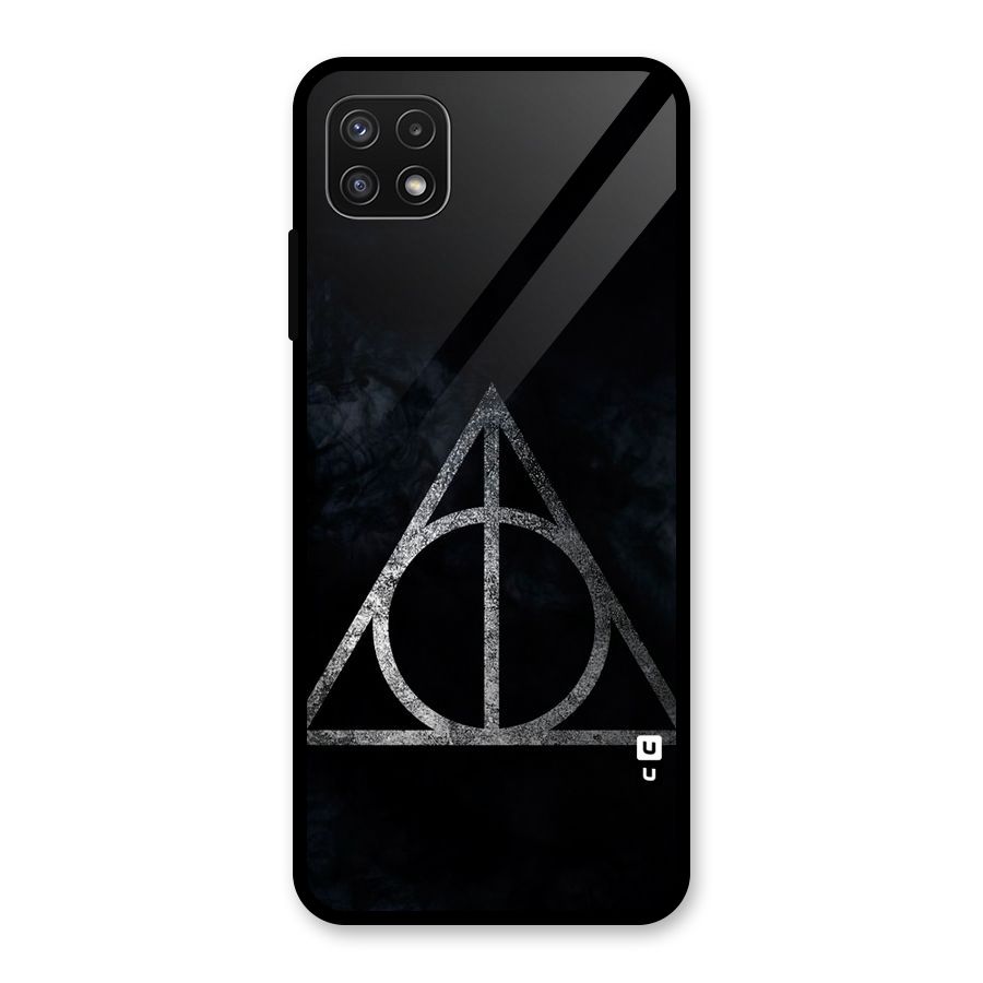 Rugged Triangle Design Glass Back Case for Galaxy A22 5G