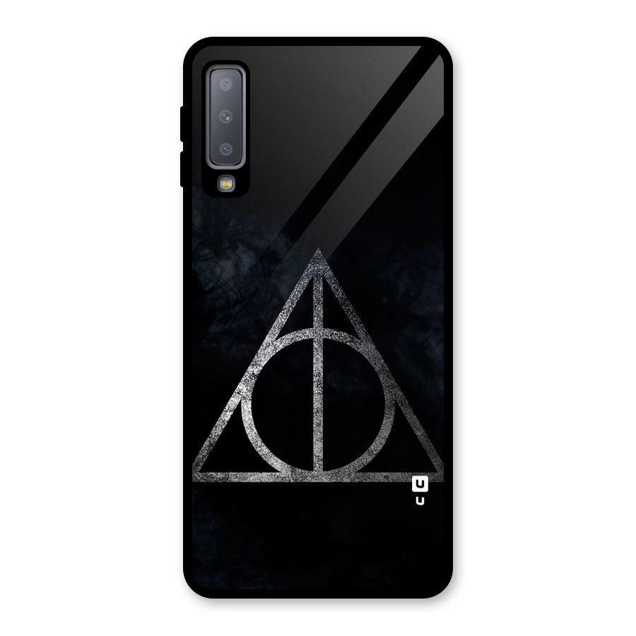 Rugged Triangle Design Glass Back Case for Galaxy A7 (2018)