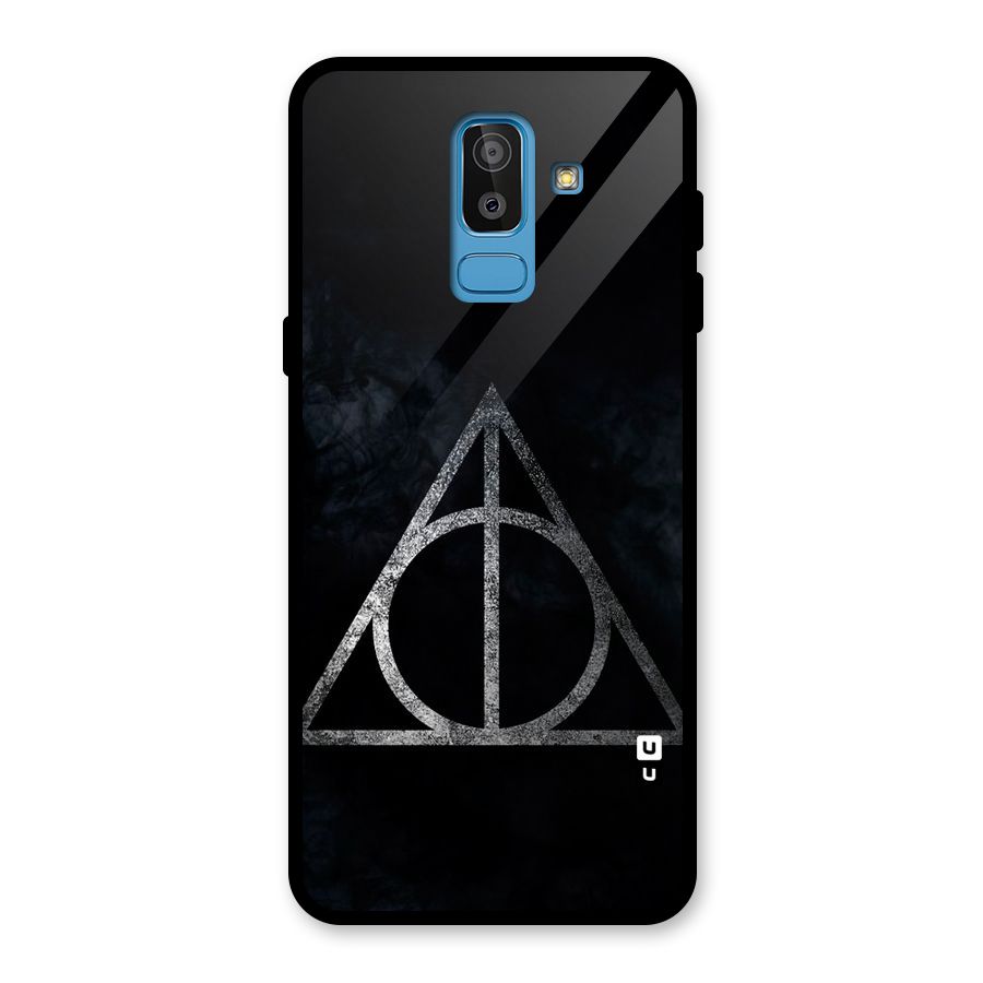 Rugged Triangle Design Glass Back Case for Galaxy J8