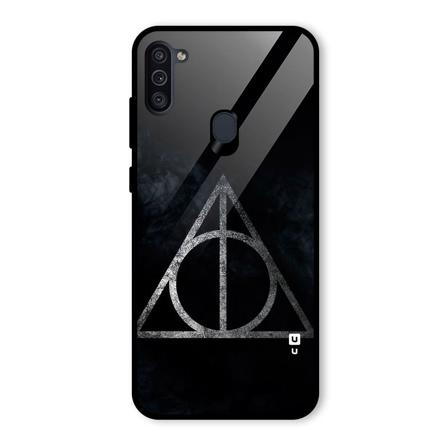 Rugged Triangle Design Glass Back Case for Galaxy M11